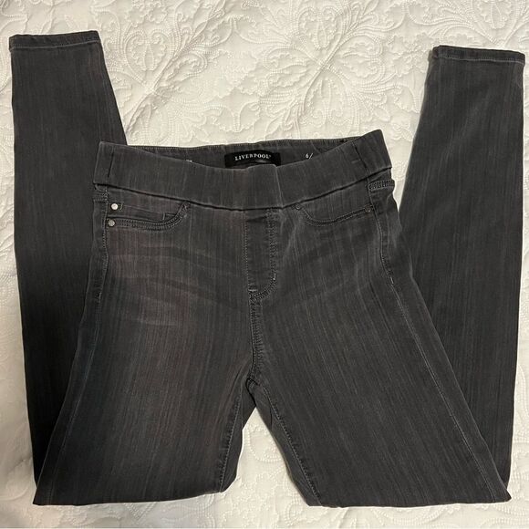 Liverpool the skinny pull-on washed black stretch high rise jeans size 6/28 - Picture 4 of 10